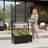 Metal Planter Box with Trellis with Wheels-438873829-417423736