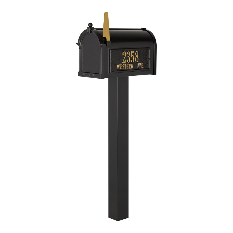 Premium Package Post Mounted Mailbox, Yes, Black