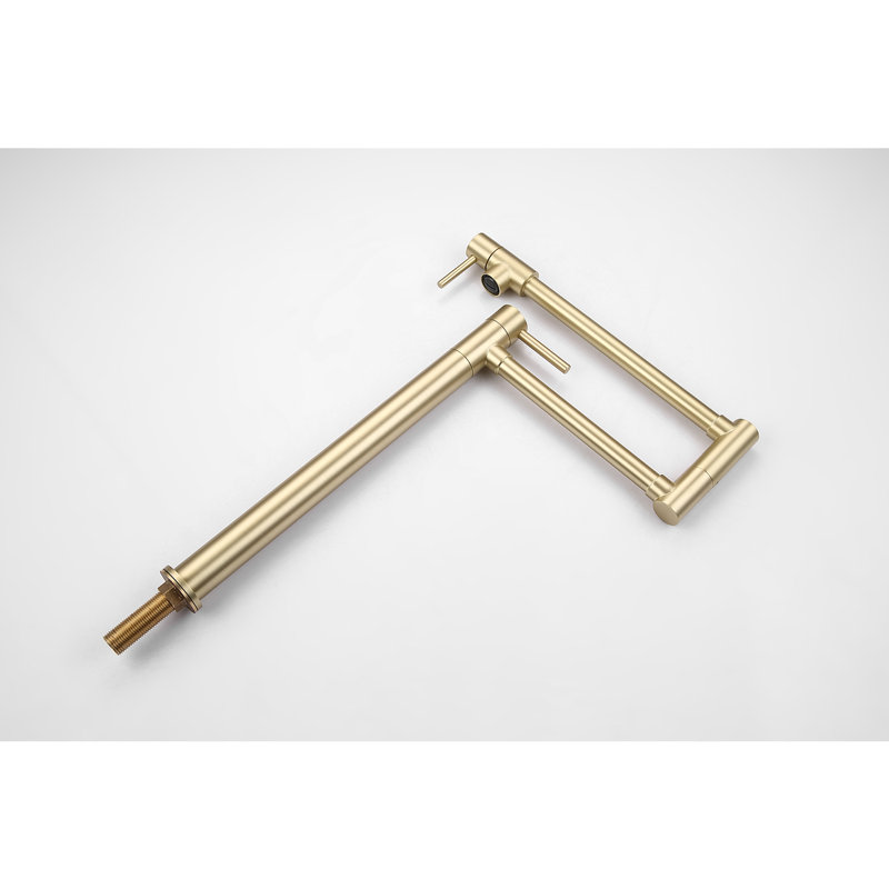 Wall Mount Pot Filler Faucet With Extension Shank For Kitchen Stove | Gift Idea, Brushed Gold