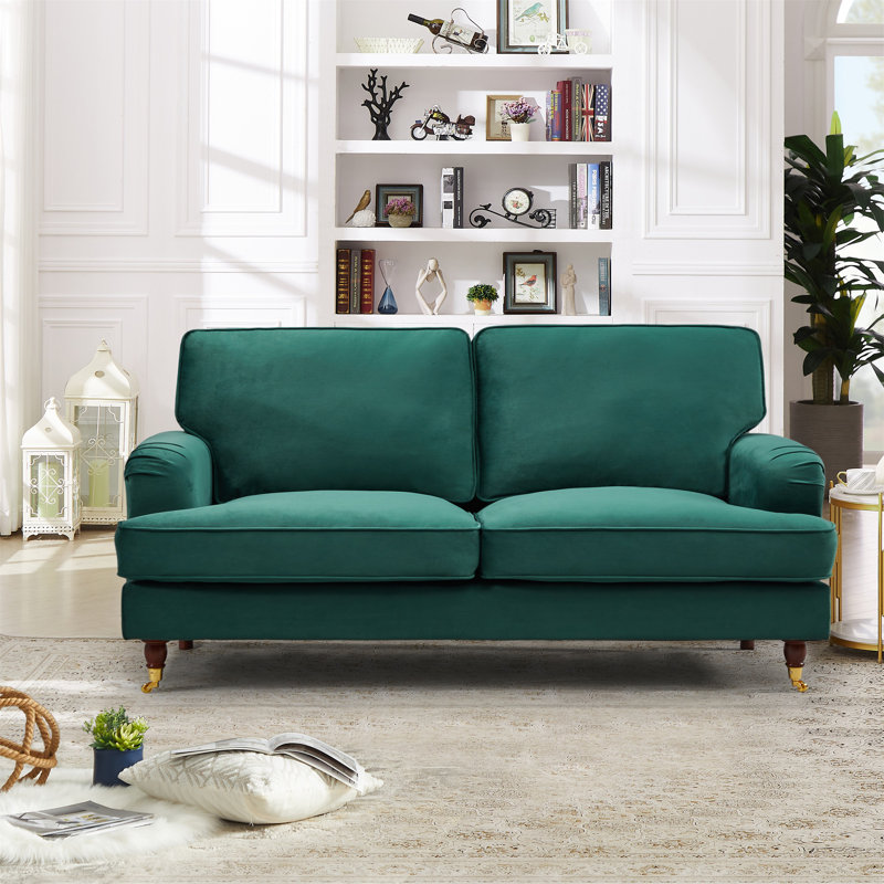 Gorby Velvet Sofa, 2, Green