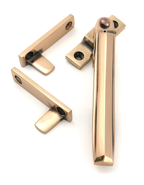 Art Deco Night-Vent Locking Fastener, Polished Bronze