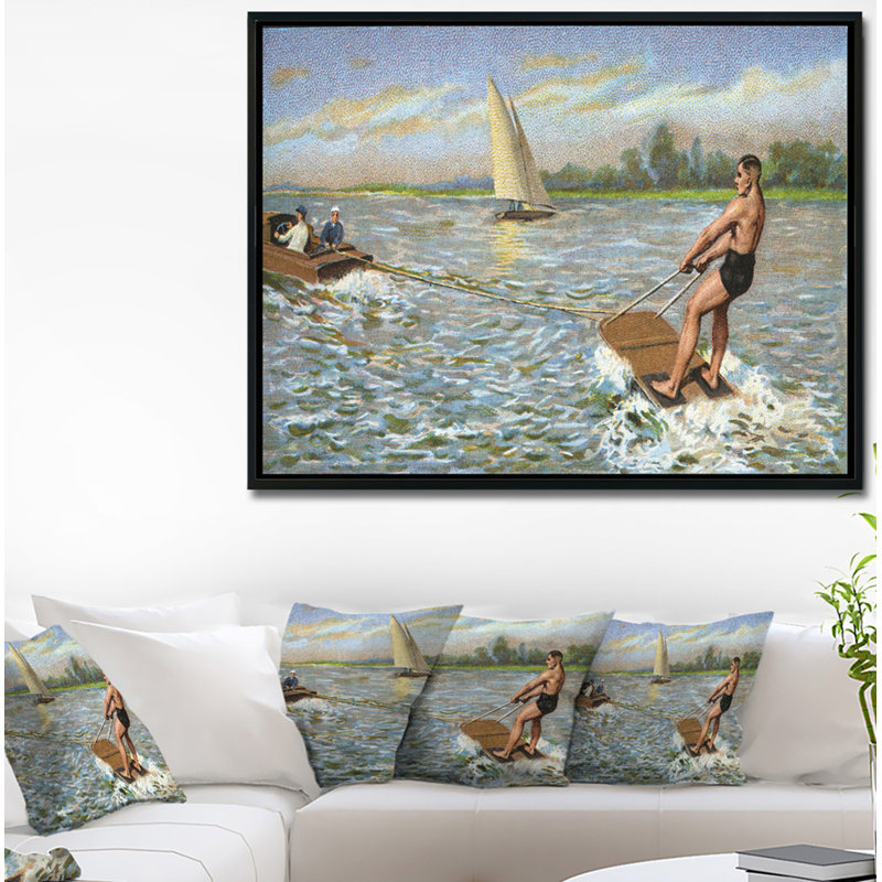 « water ski », reproduction sur toile tendue encadrée, H 30 po x l 40 po x P 1,5 po