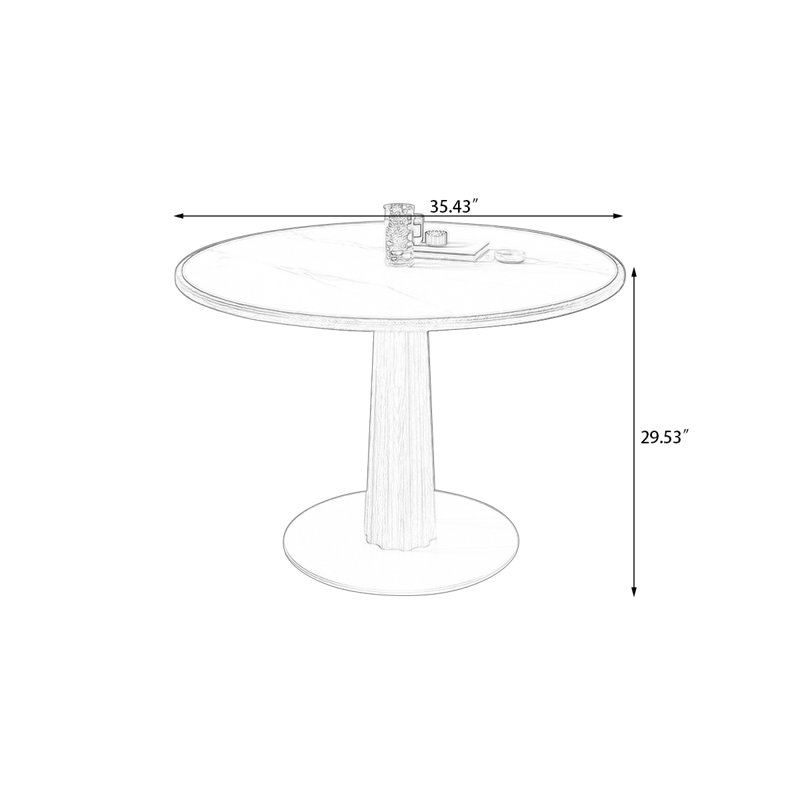Table de salle à manger blanche, H 29,53 po x L 35,43 po x l 35,43 po