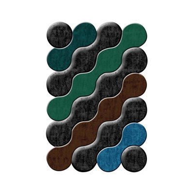 Tapis tissé de qualité supérieure, 100% polyester, 4,6 x 7,2 pi | Pois antibactérien antidérapant en PVC | Impression numérique 3D, lavable à la machine, hauteur des poils: 0,3 po | Idéal pour le salon, la chambre à coucher et les espaces repas