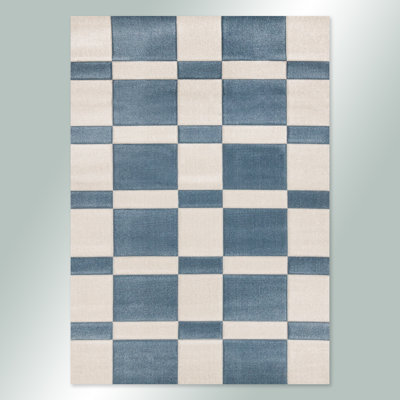 Tapis d'intérieur à carreaux crème Marshawna