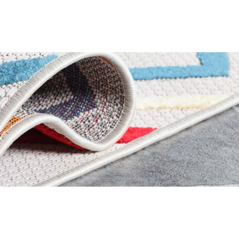 Vertex 100% Polypropylene High-Low Diamond Runner Rug, Runner 2' x 12'
