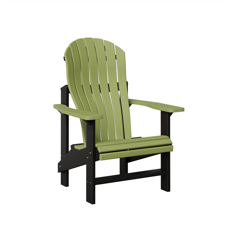 Berlin Gardens Contour Upright Adirondack Chair, Kiwi Green with Black