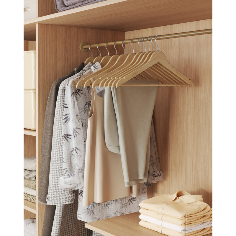 Solid Wood Standard Hanger for Suit/Coat, Natural Beige