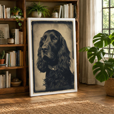 Noble Spaniel Vintage - Wrapped Canvas