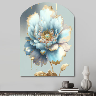 Brigg - Asymmetrical Floral Metal Wall Decor, Arch Metal Wall Sculpture Print