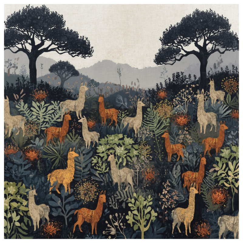 Tapis de bain Lamas dans la forêt, L 34 po x L 21 po