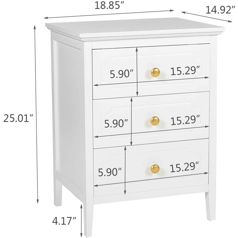 18.85'' W Nightstand, White