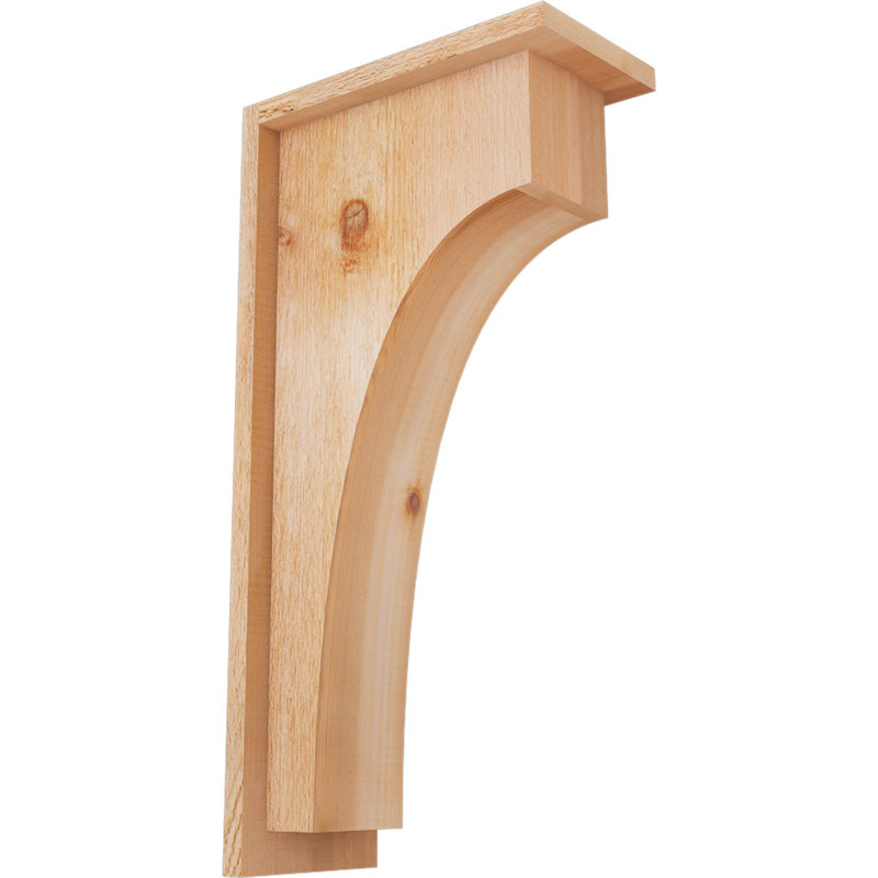 6"W x 12"D x 24"H Huntington Rough Sawn Corbel w/Backplate, Western Red Cedar, 24" H x 6" W x 12" D, Western Red Cedar