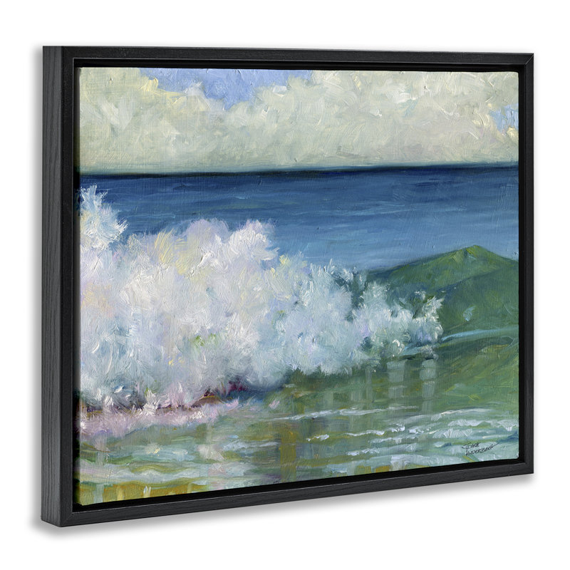 «Strong Splashing Wave», art mural encadré flottant noir par Steve Vanderbosch, Cadre flottant noir de jais