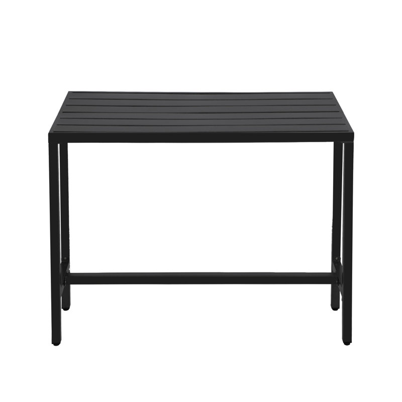 Table de bar d'extérieur Deasya, H 36,5 po x l 46,8 po x P 24 po, Noir, Noir