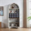 Armoire arquée en bois avec support à vin amovible et tablettes réglables-134002623