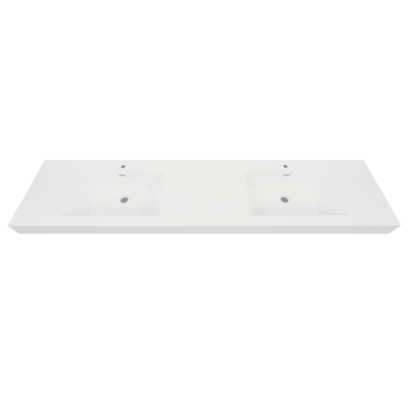 Lavabo de salle de bain vasque rectangulaire blanc avec trop-plein