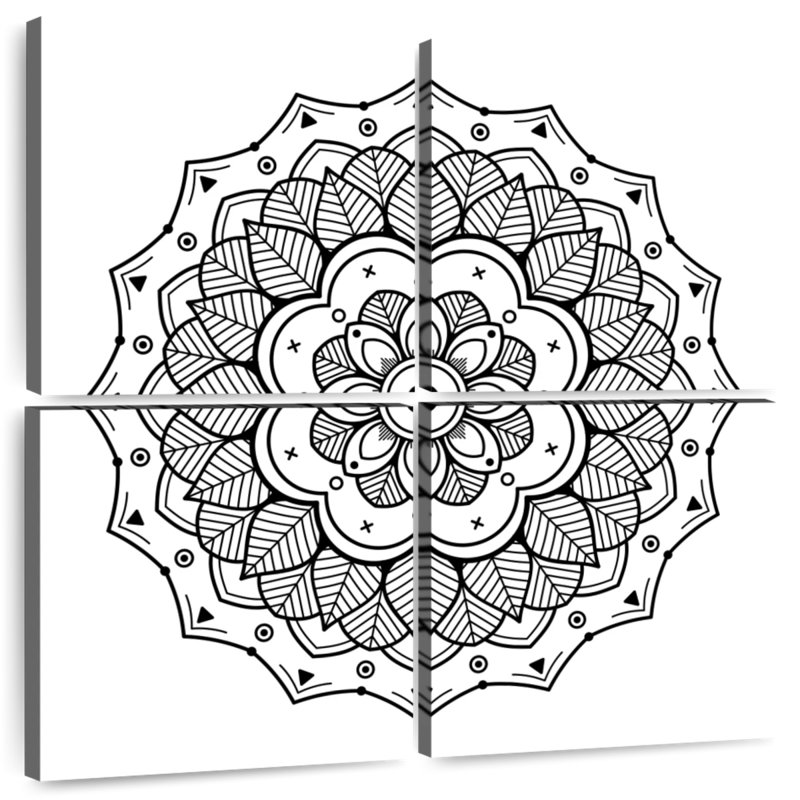 Kerner Mandala BW, H 26 po x l 26 po