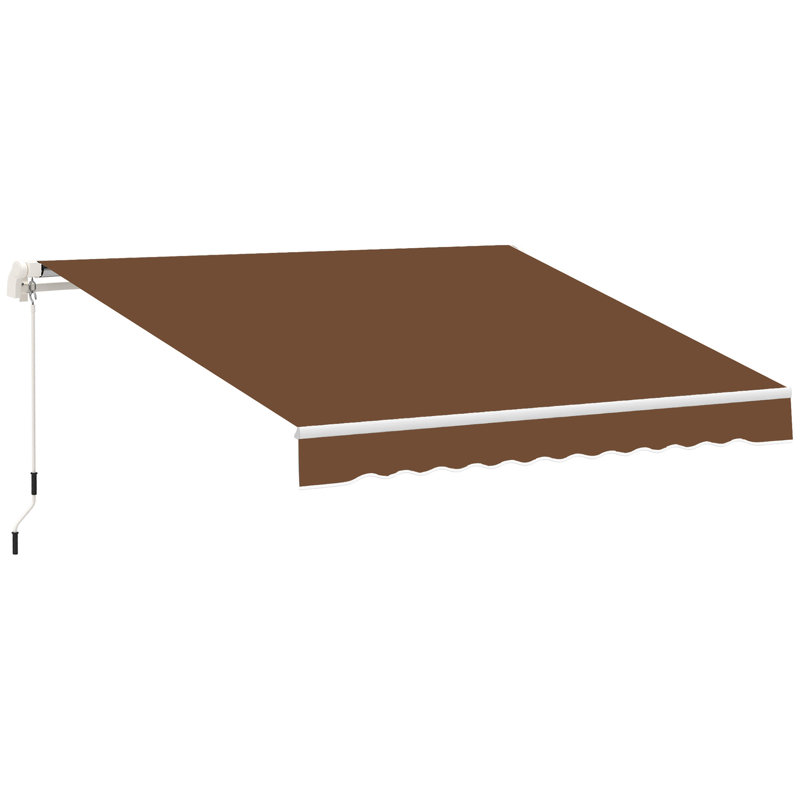 10' X 8' Manual Retractable Sun Shade Patio Awning - Coffee Brown, 59" H x 10" W x 8" D, Coffee