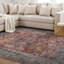Tapis oriental lavable à la machine rouge / bleu Labarbera-1538456150