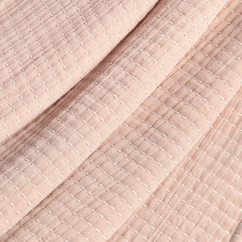 Windcrest Hand Woven Throw Blanket, Blush/Off White