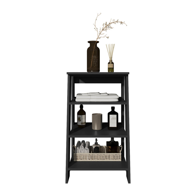 30" High Shelf, Black - Clean Design For Bathroom & Living Room 4 Construction, Efficient Space  30", Black