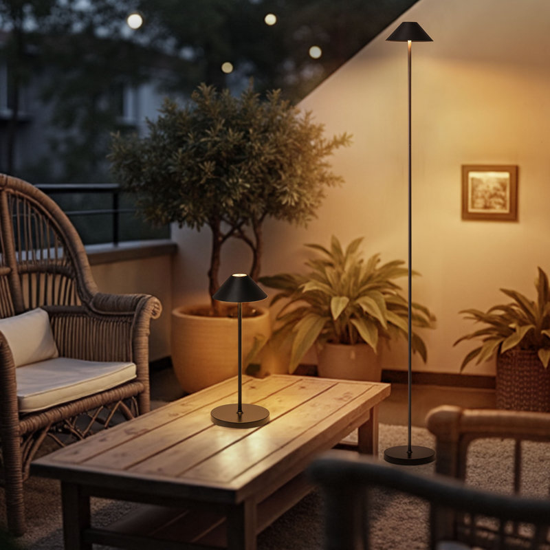 58" Modern Floor Lamps, Adjustable Three Color Temperature Floor Lamp With Touch Switch, Black