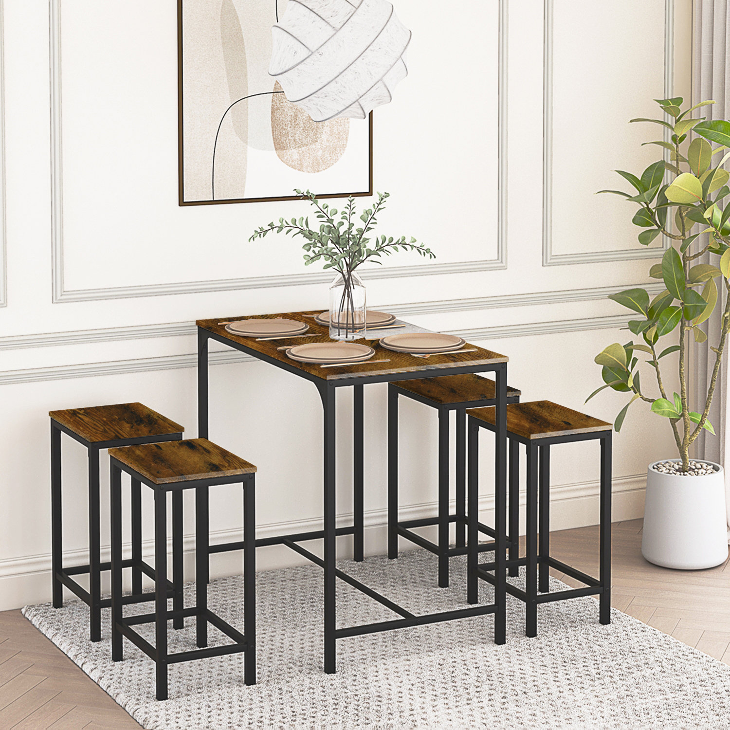 17 Stories Spataro 39.3'' L x 23.61'' W Dining Set | Wayfair