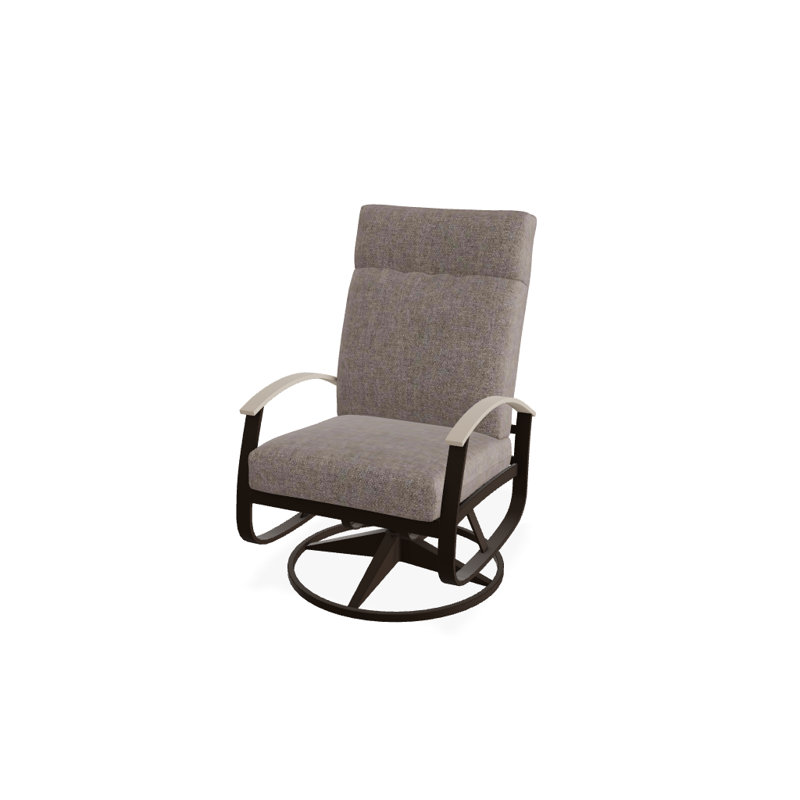 Belle Isle Outdoor Swivel Lounge Chair, Mineral Blue, Desert P60, Textured Kona