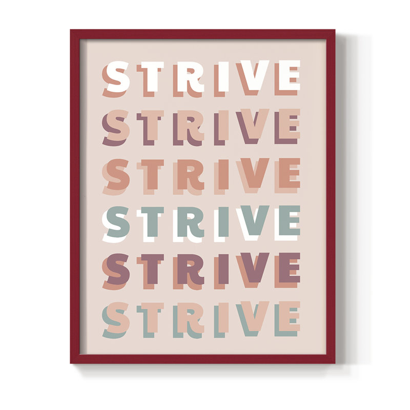 Strive Framed Print - Solid Wood, 10" H x 8" W, Red