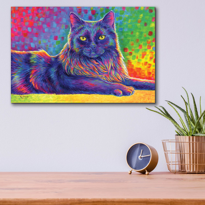Art psychédélique arc-en-ciel par Rebecca Wang, art mural en verre acrylique, 36 po x 24 po, H 12 po x l 16 po x P 0,13 po