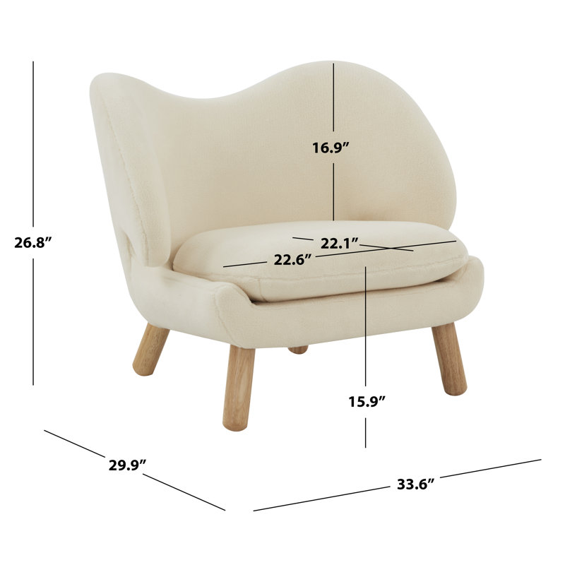 Felicia Contemporary Accent Armchair, Natural, Ivory