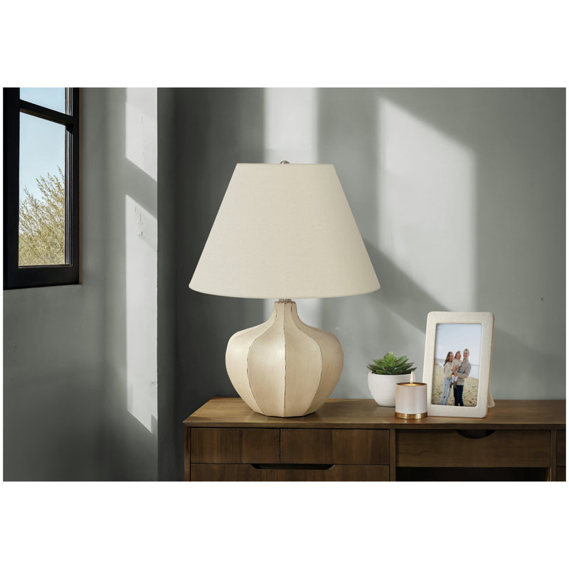Lighting, 21"h, Table Lamp, Cream Resin, Ivory / Cream Shade, Transitional
