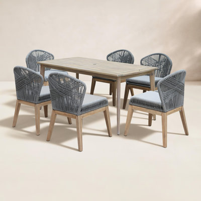 Bowery 35" Acacia Patio Dining Set