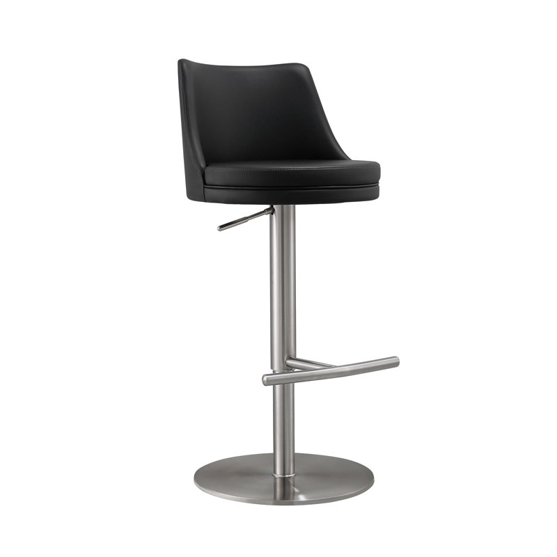 Swivel Adjustable Height Stool, Black Velvet