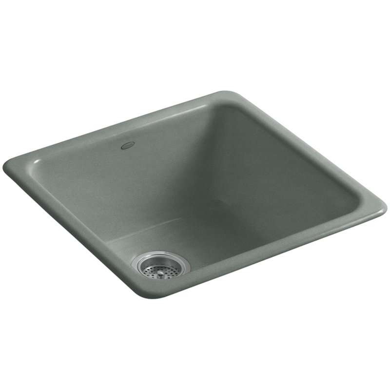 IronTones 20.875" L x 20.875" W Dual Mount Kitchen Sink, Basalt