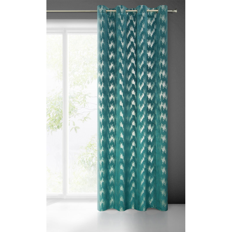 Adhitya Blackout Curtains Single Panel, Turquoise