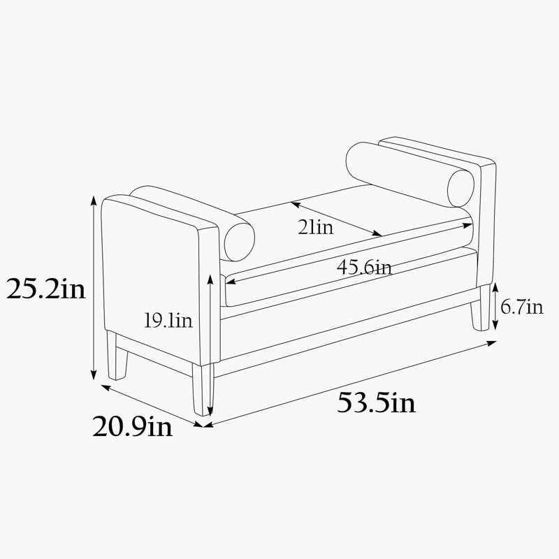 Melitn Boucle Upholstered Bench, Black, Walnut