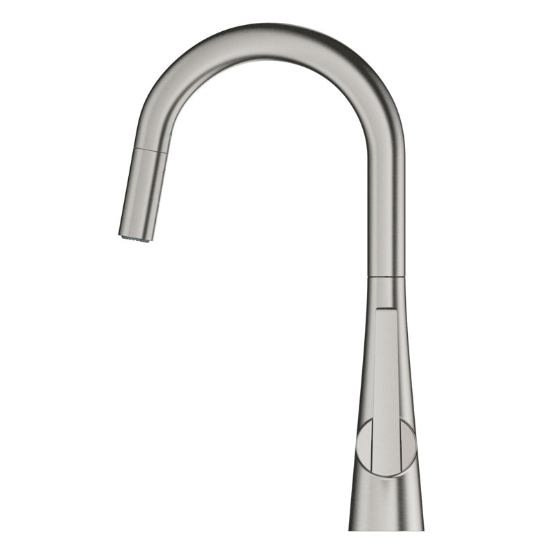 Zedra Pull Down Touch Single Handle Kitchen Faucet with Accessories, Supersteel Infinity