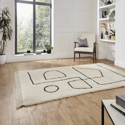 Nathanson area rug Machine Woven Rectangle White