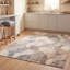 Tapis Magnolia Modern Circles géométrique bleu gris beige, lavable à la machine, antidérapant, à poils courts, pour l'intérieur et l'extérieur, adapté aux animaux domestiques, idéal pour le salon, la chambre, la salle à manger, l'entrée, le corridor ou le bureau.-680748762