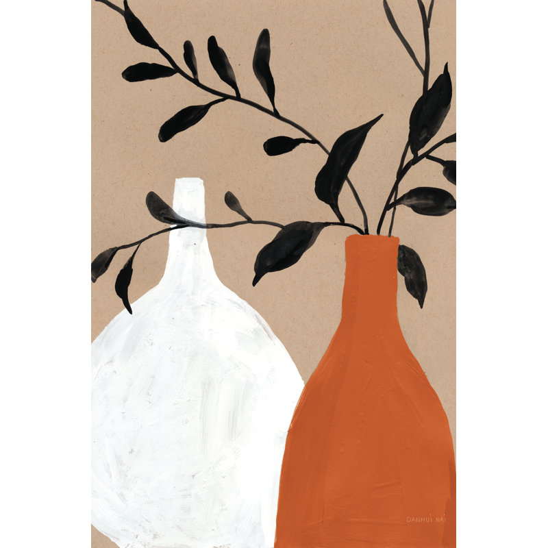Slender Stems II Terracotta Crop by Danhui Nai - Wrapped Canvas Art Prints, 91cm H x 61cm W x 3.8cm D