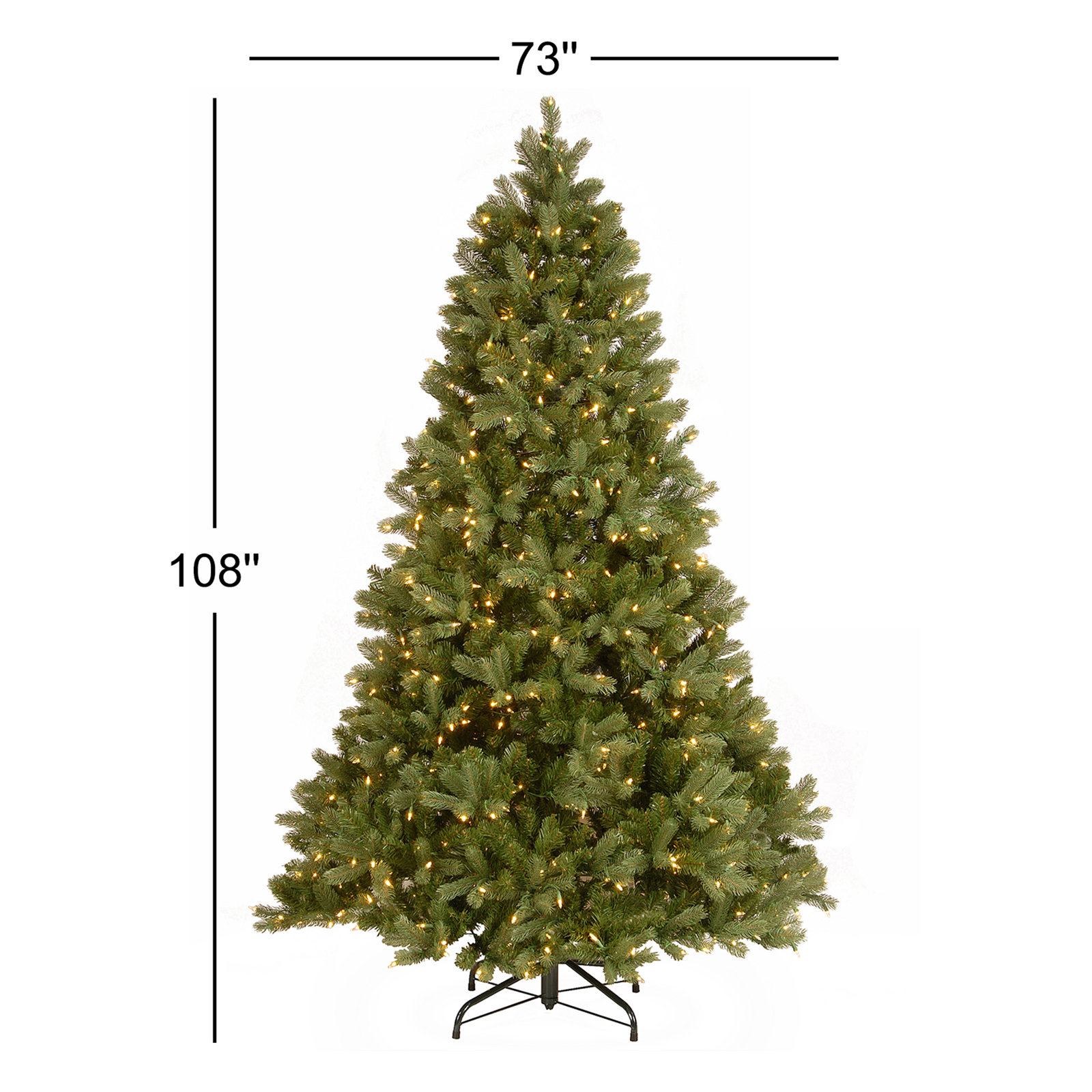 Douglas Flocked 6.5' Pre-Lit Fir Christmas Tree, 9'
