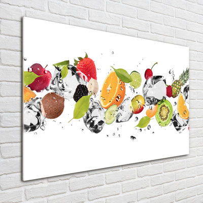 Fruit and water 1 Piece Wall Art on Glass