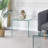 Tempered Clear Bent Glass SideTable