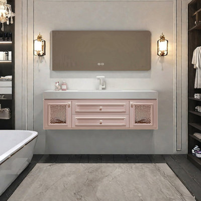 French cream style smart bathroom cabinet
