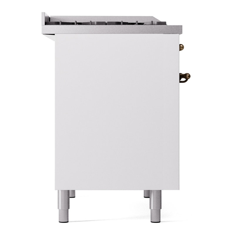 ILVE Nostalgie II 40 in Dual Fuel Range, Natural Gas, White/Bronze
