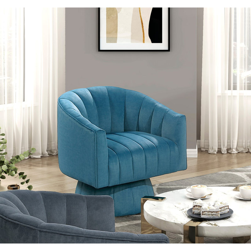Fauteuil d'appoint moderne en velours, Sarcelle