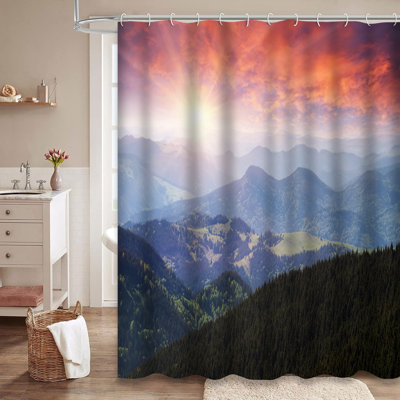 Rideau de douche avec 12 crochets