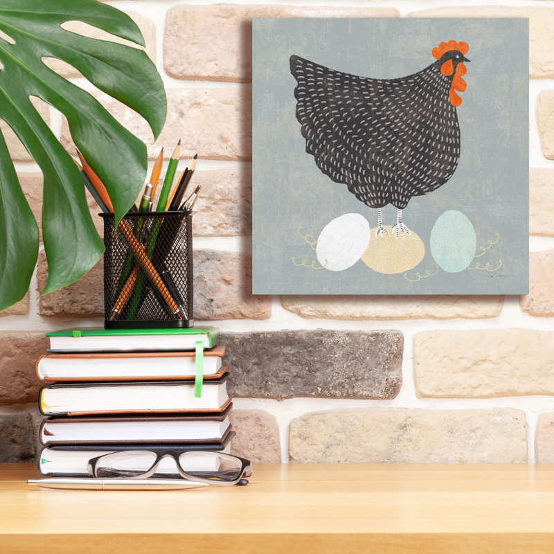 Art mural sur toile Gracie Oaks «Fresh Eggs 1 No Words» par Sue Schlabach, 26 po x 26 po, H 12 po x l 12 po x P 0,75 po